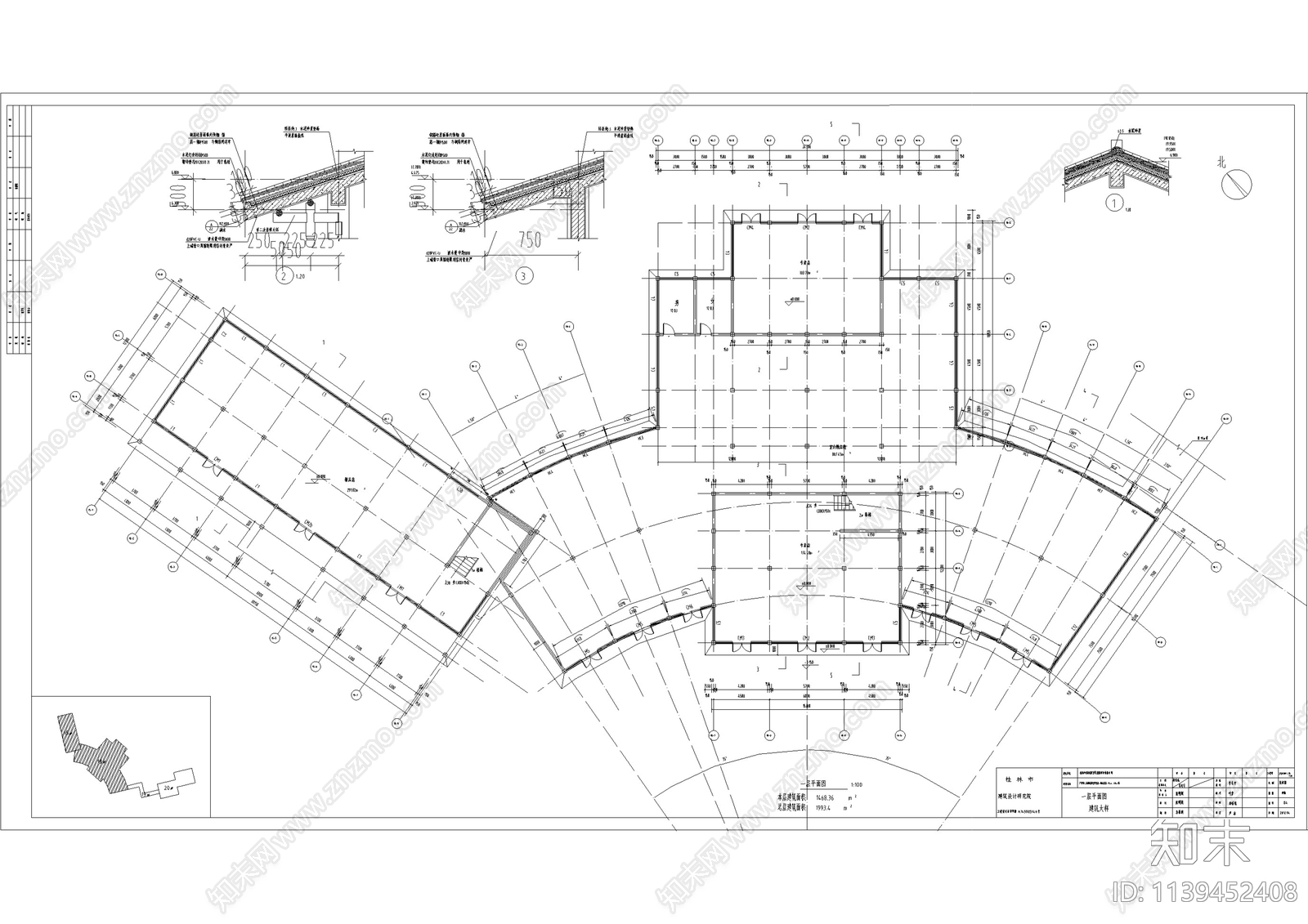 仿古中式商业街建筑cad施工图下载【ID:1139452408】
