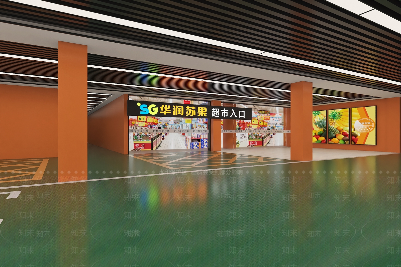 现代室内停车场3D模型下载【ID:1139452750】