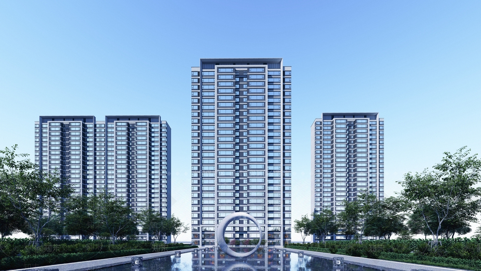 现代风格高层住宅SU模型下载【ID:1139588809】