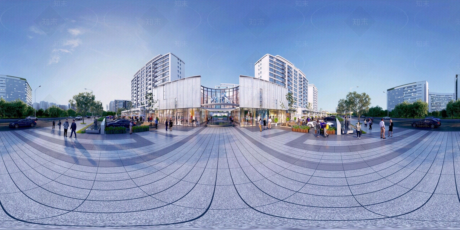 HDR社区商业街贴图下载【ID:1139453167】