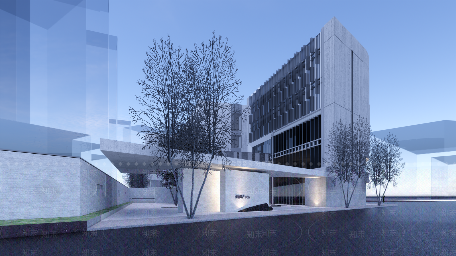 现代展览馆建筑SU模型下载【ID:1139455108】