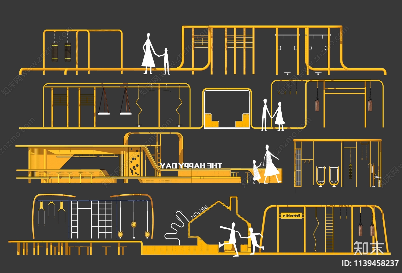 童区多功能运动设施SU模型下载【ID:1139458237】