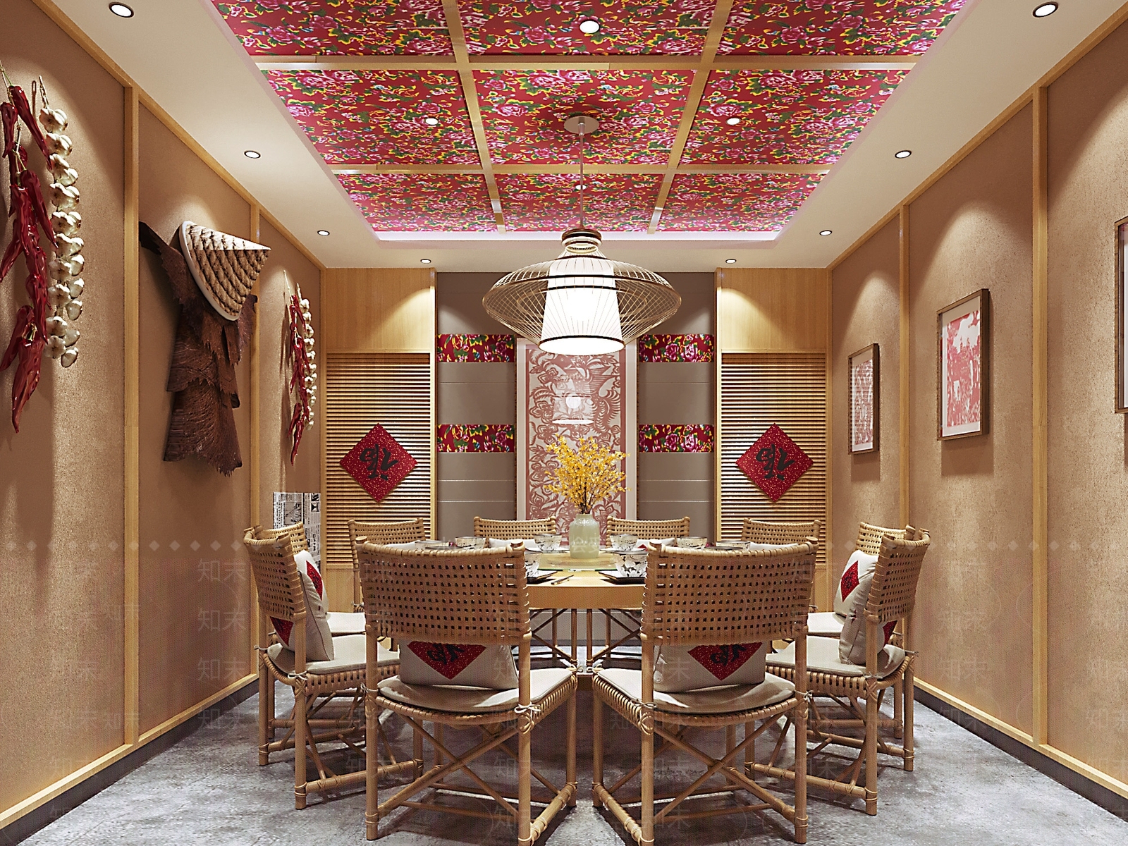 中式民俗餐馆小包间3D模型下载【ID:1139473118】