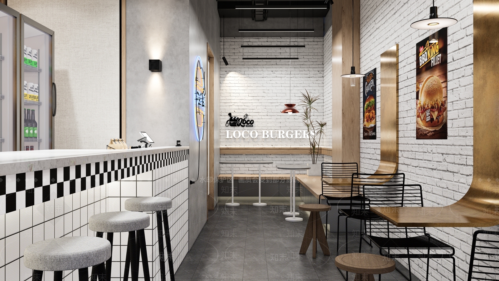 现代LOCO汉堡店SU模型下载【ID:1139535762】