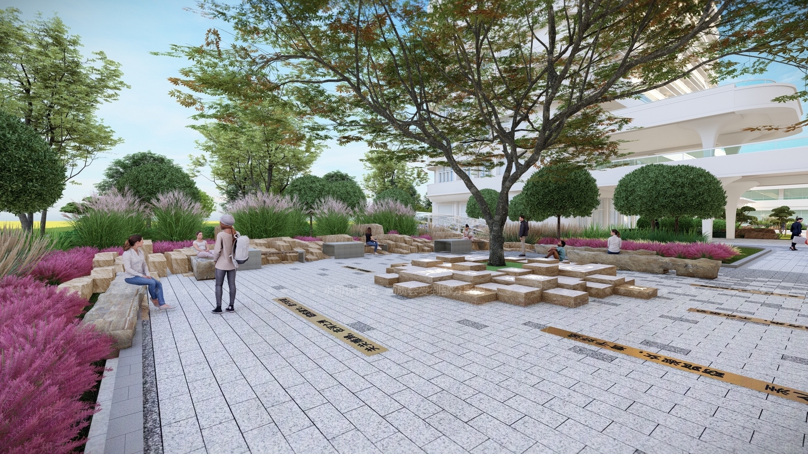 现代校园景观SU模型下载【ID:1139475987】