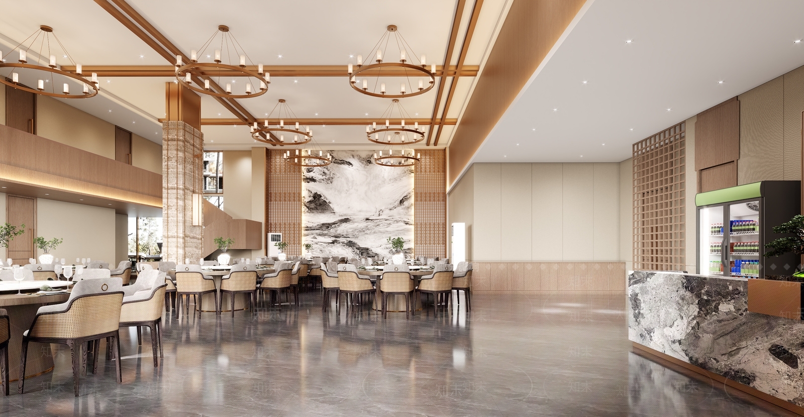 新中式中餐厅3D模型下载【ID:1139476369】