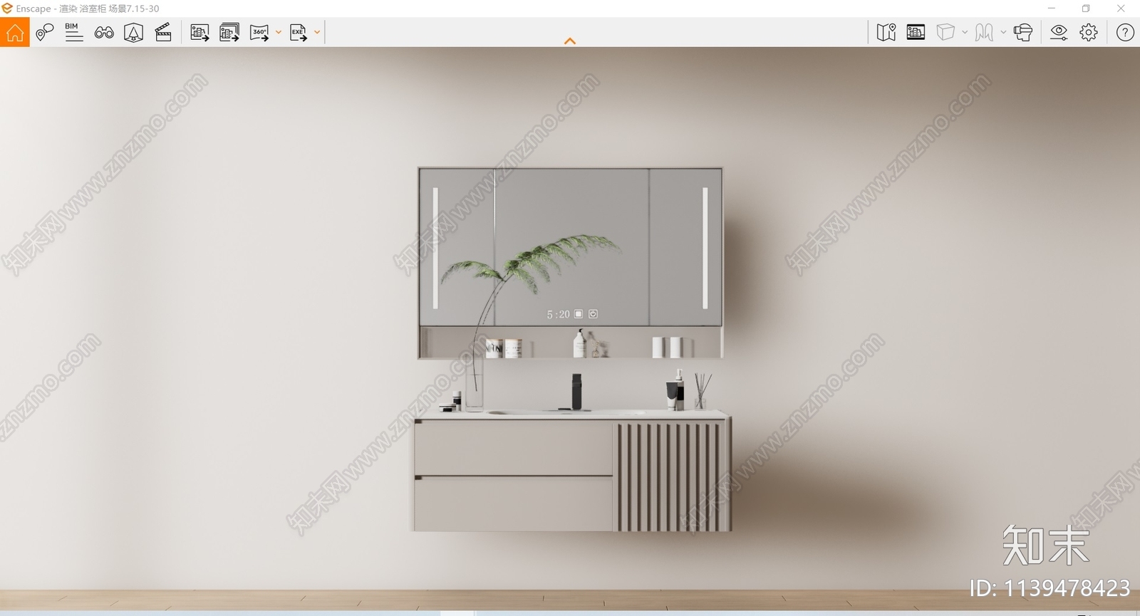 现代浴室柜SU模型下载【ID:1139478423】