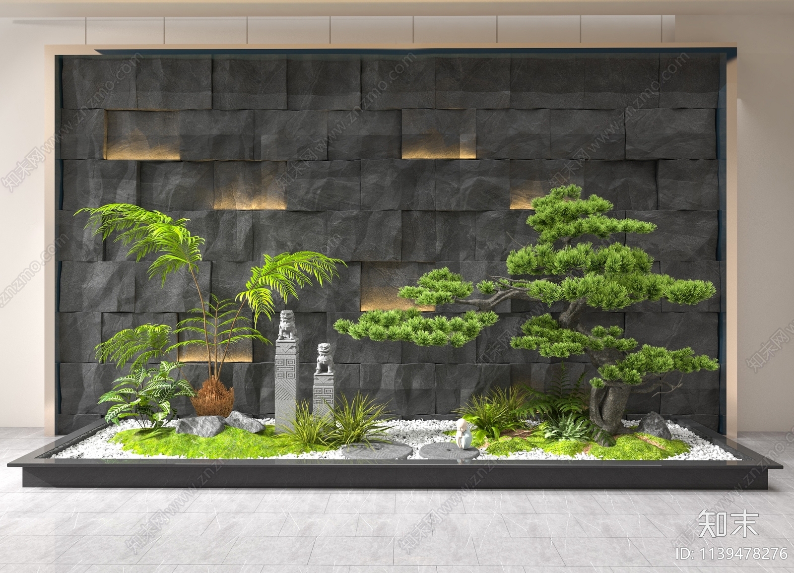 新中式植物景观造景SU模型下载【ID:1139478276】_知末su模型网