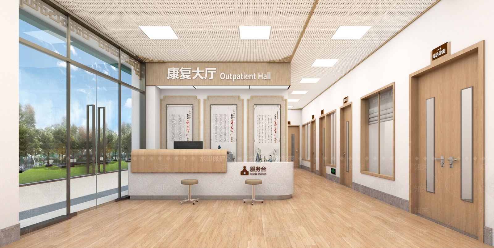 现代医院门诊SU模型下载【ID:1139478376】