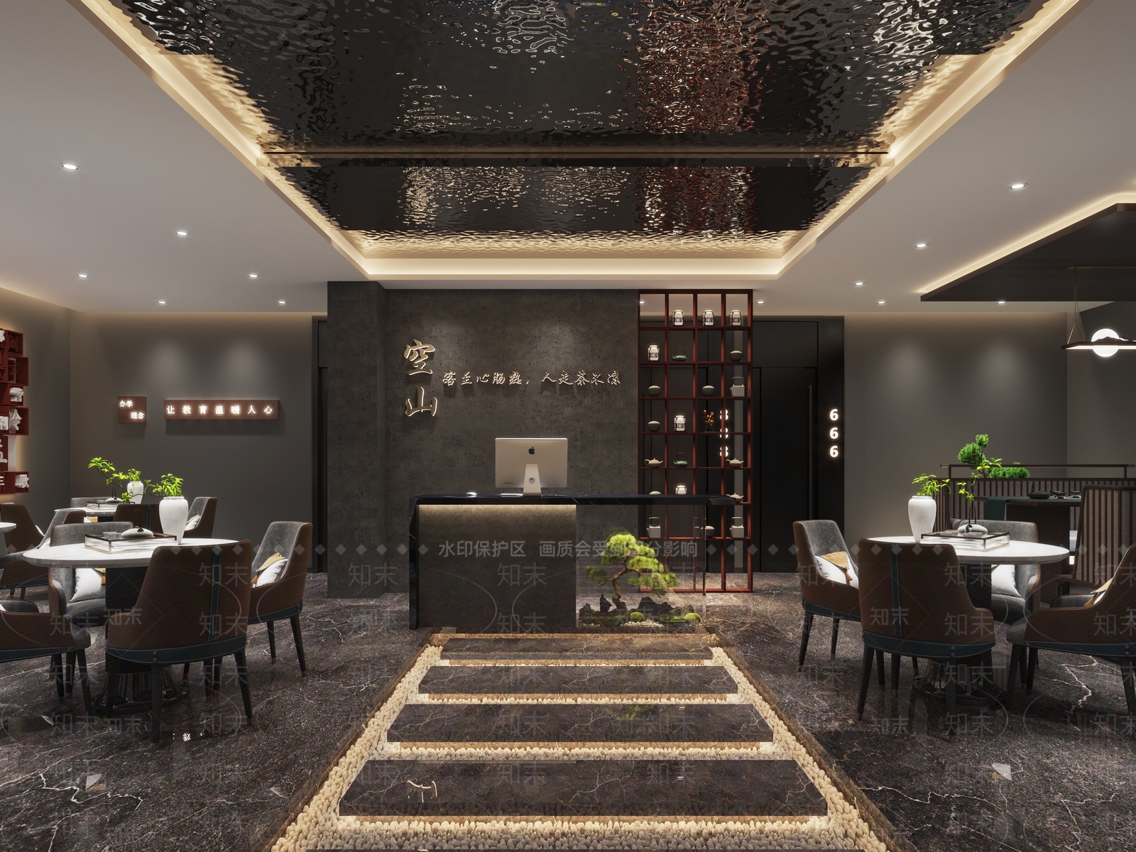 新中式茶餐厅3D模型下载【ID:1139482086】_知末3d模型网