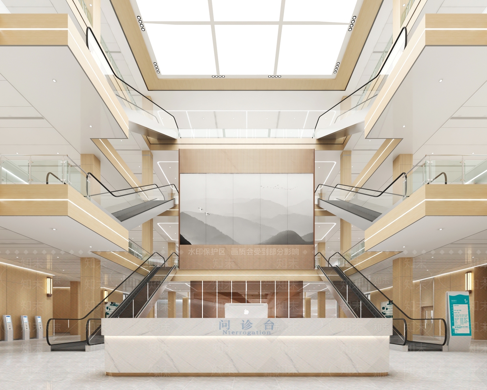 现代医院大厅SU模型下载【ID:1139482055】