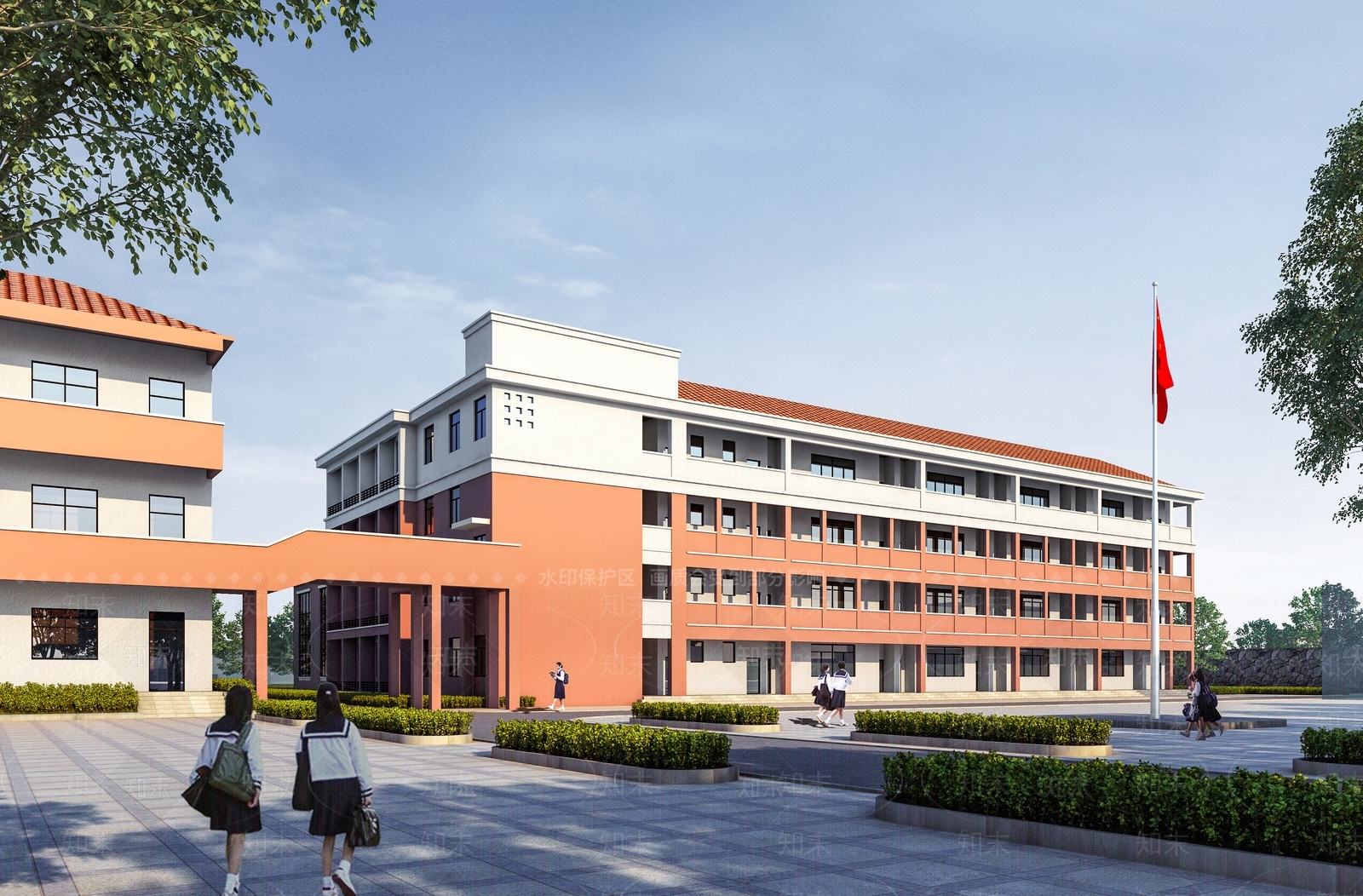 现代中小学教学楼3D模型下载【ID:1139485706】