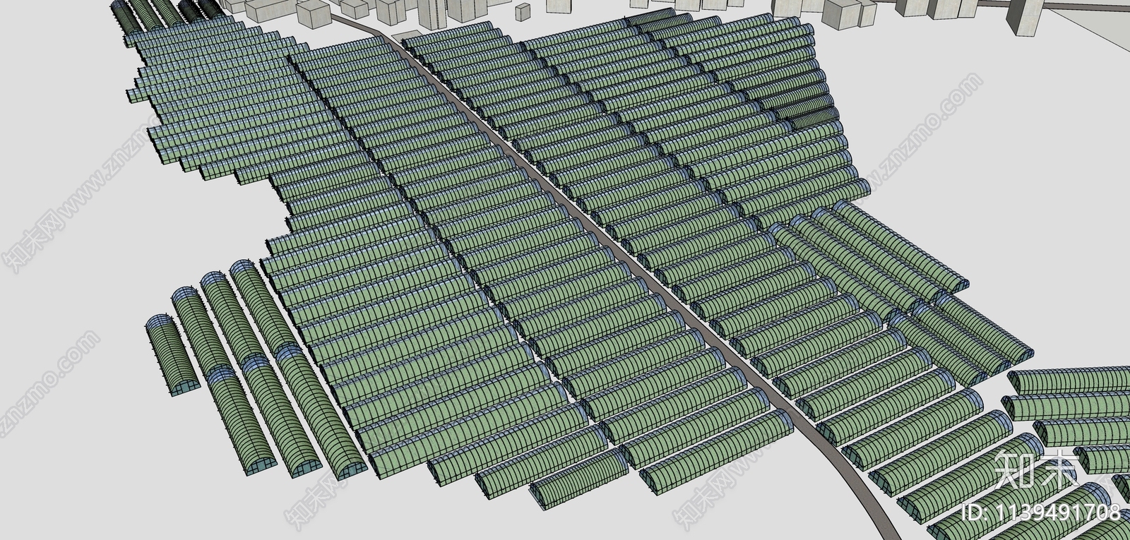 现代蔬菜大棚SU模型下载【ID:1139491708】