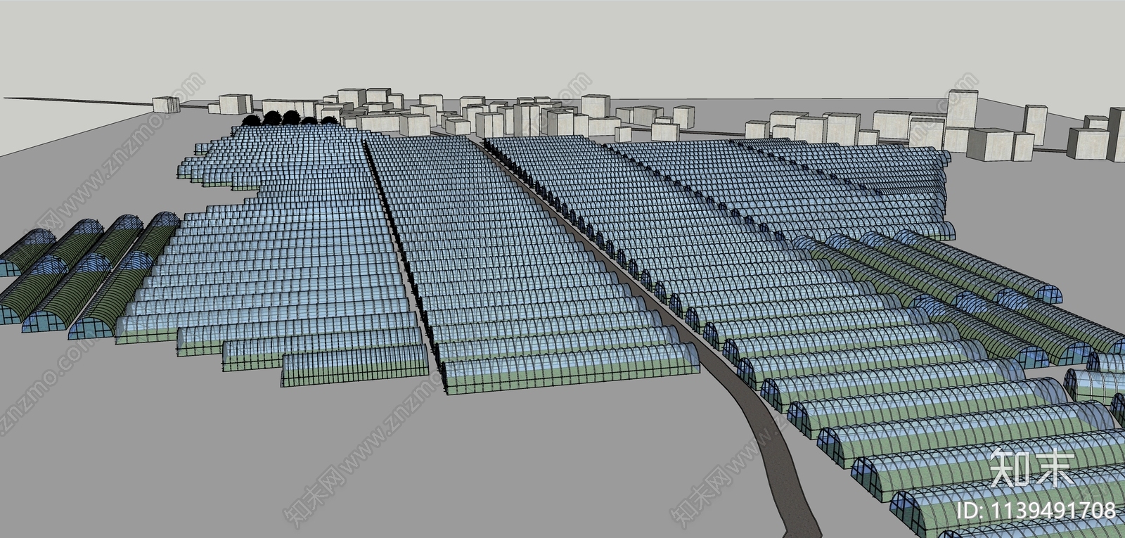 现代蔬菜大棚SU模型下载【ID:1139491708】