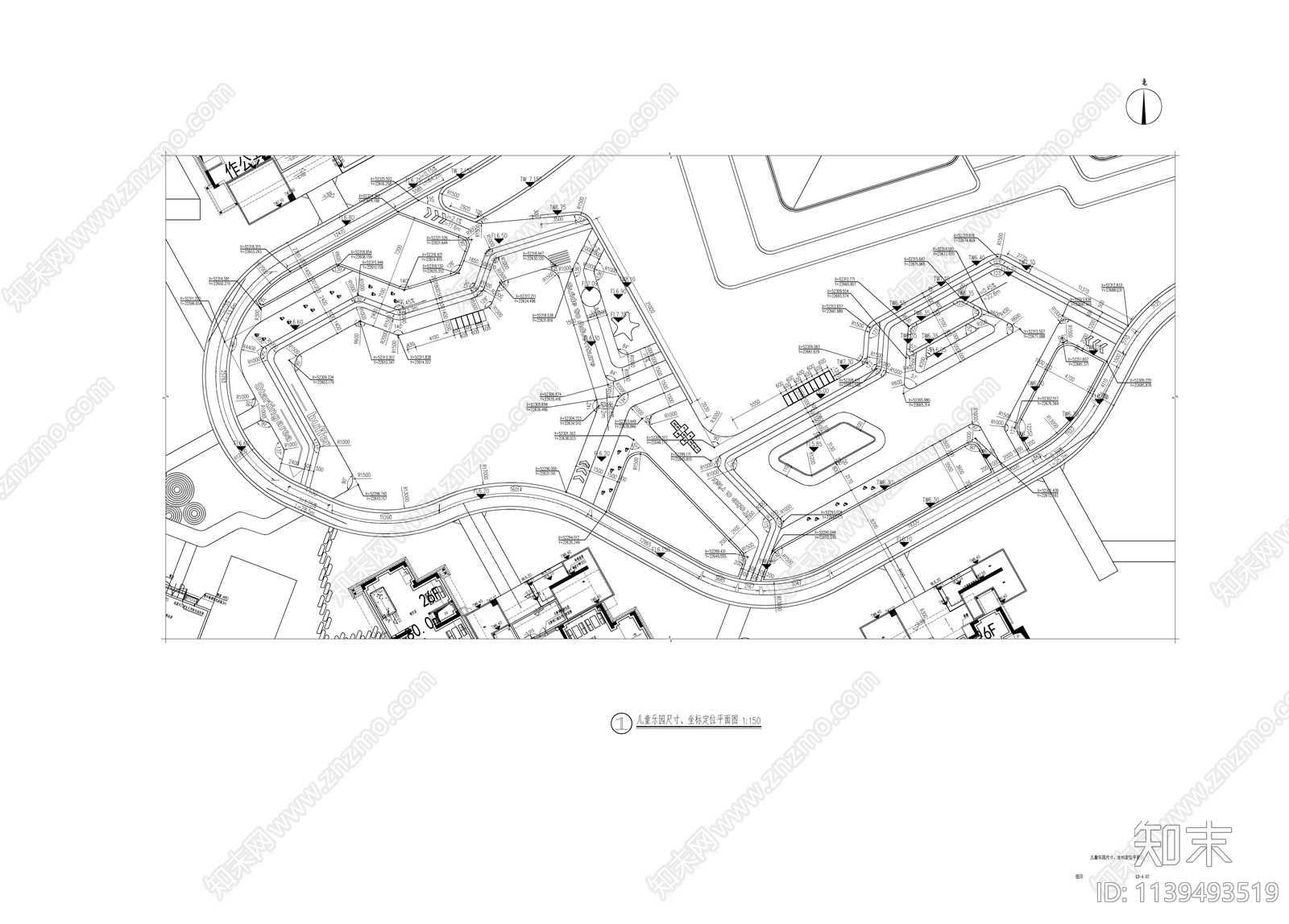 小区景观儿童活动场地cad施工图下载【ID:1139493519】