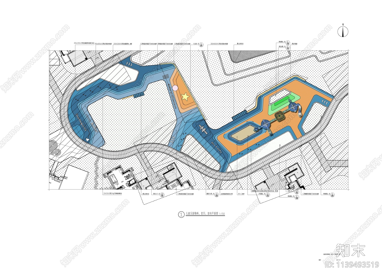 小区景观儿童活动场地cad施工图下载【ID:1139493519】