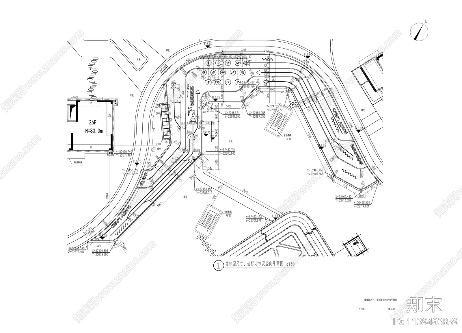 居住区儿童活动场地cad施工图下载【ID:1139493859】