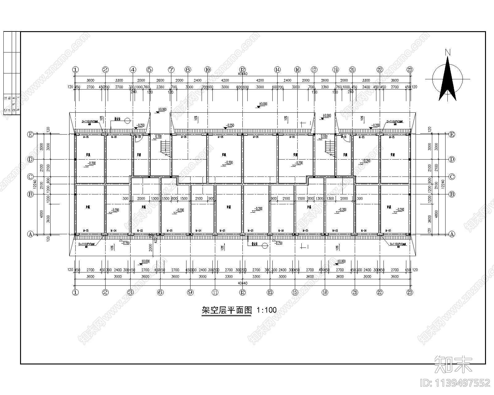 多层公寓建筑cad施工图下载【ID:1139497552】