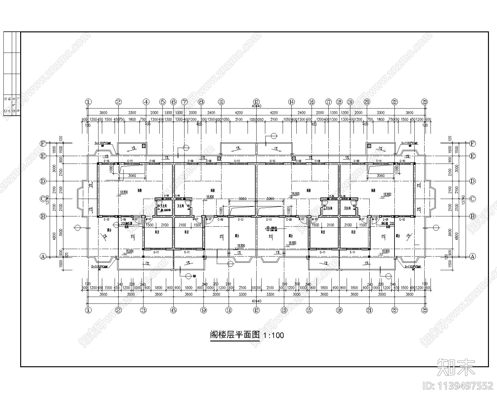 多层公寓建筑cad施工图下载【ID:1139497552】