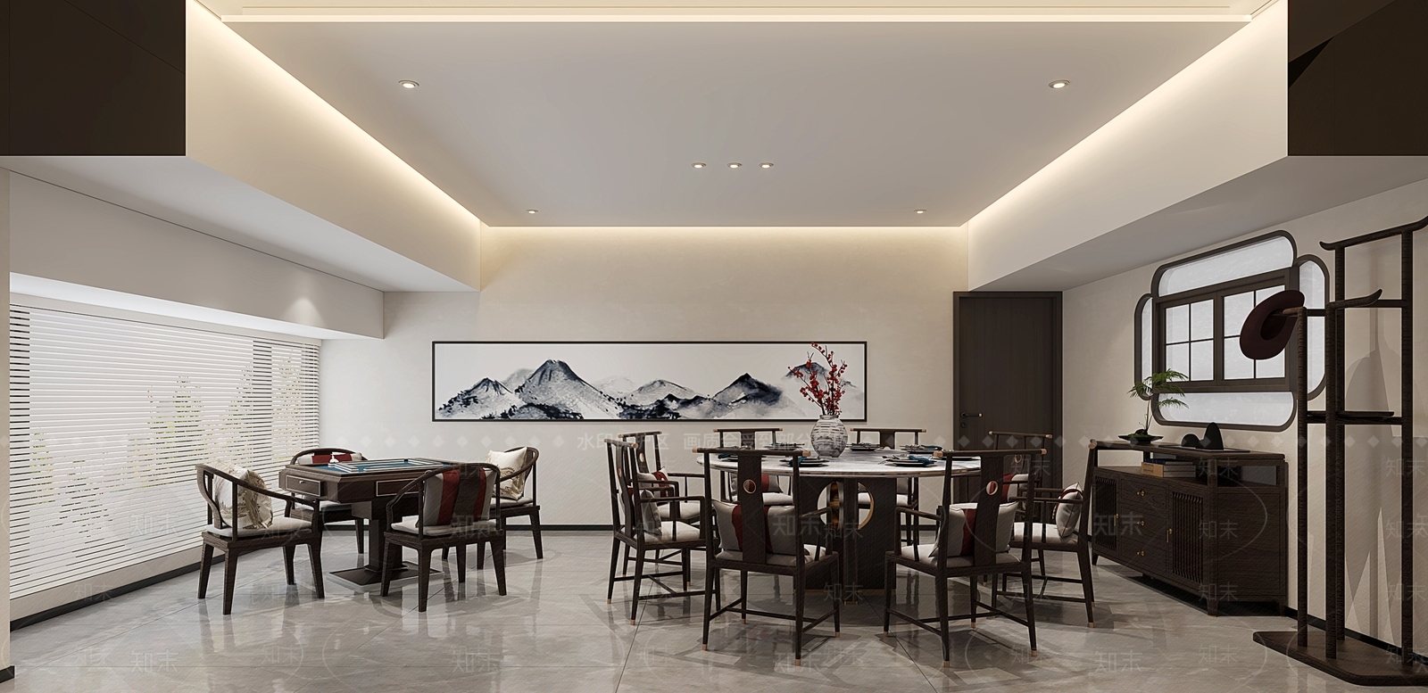 新中式茶餐厅包厢3D模型下载【ID:1139505329】_知末3d模型网