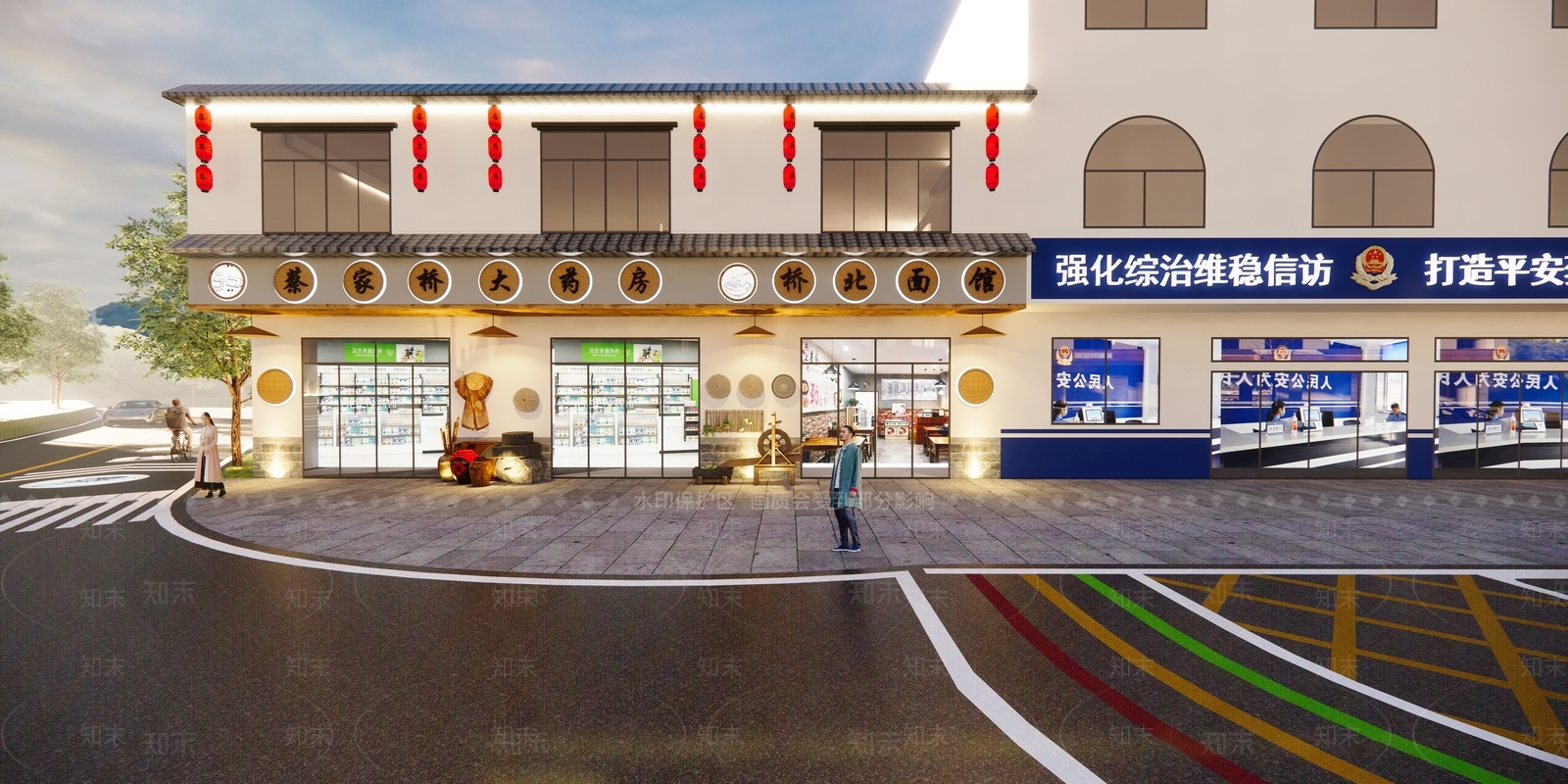 现代街道广场道路SU模型下载【ID:1139507067】