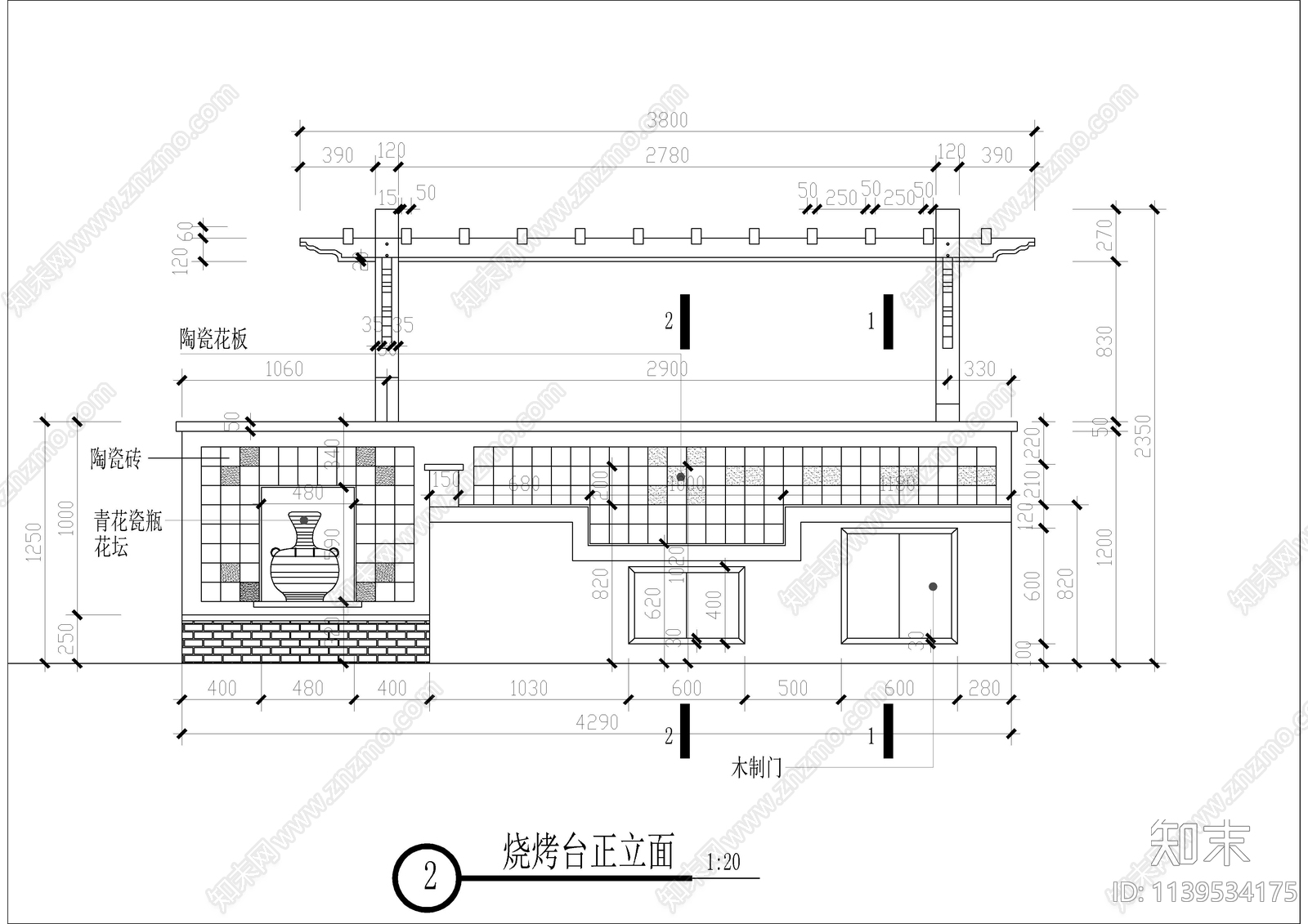 4套露营台烧烤台cad施工图下载【ID:1139534175】