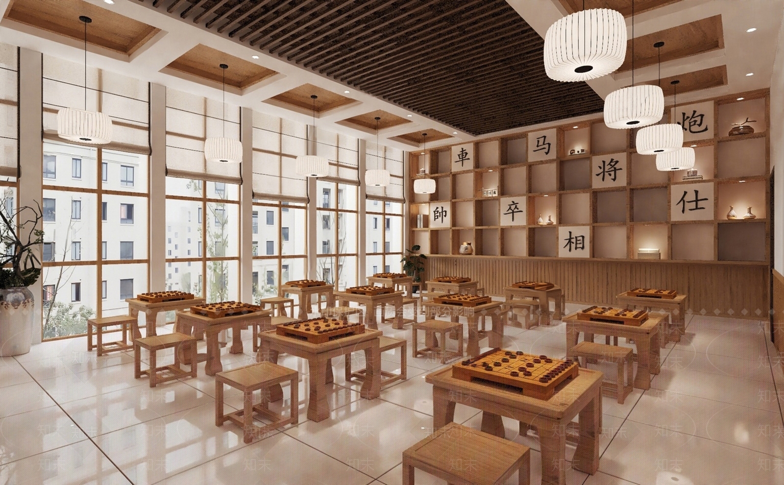 新中式象棋教室SU模型下载【ID:1139507881】