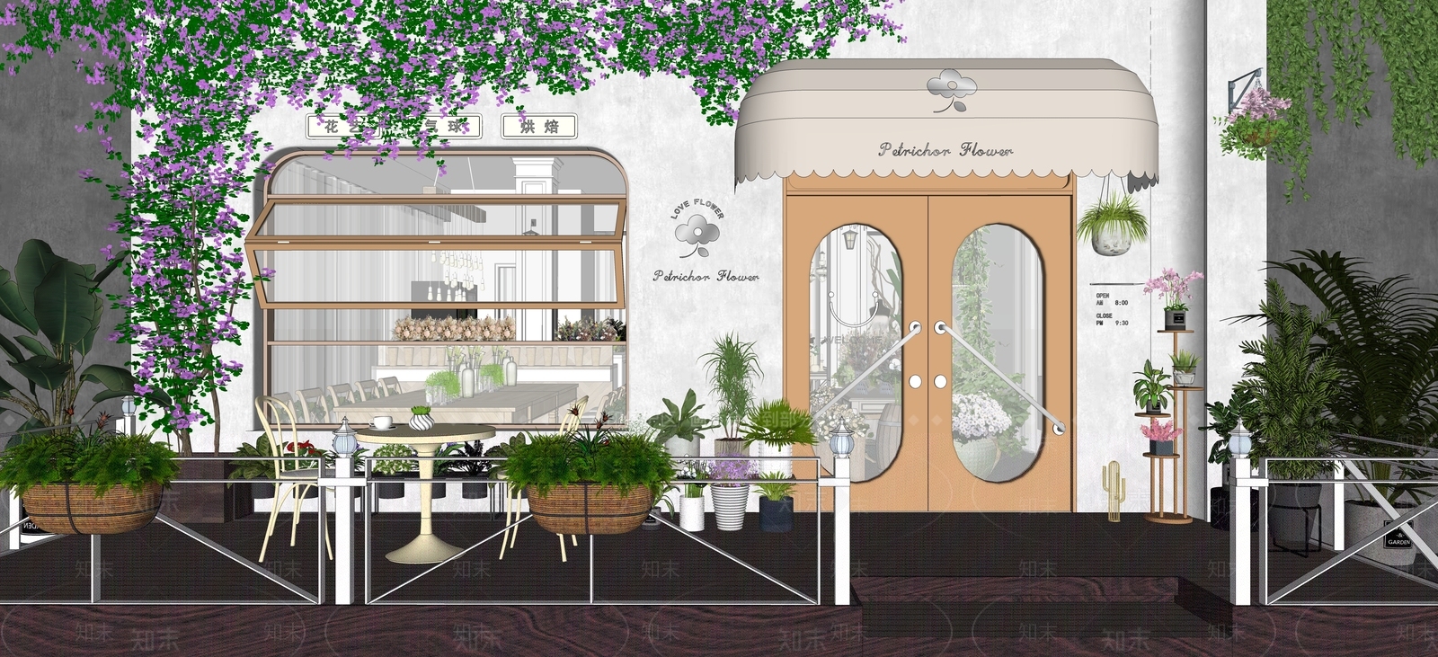 现代奶油风花店SU模型下载【ID:1139508678】