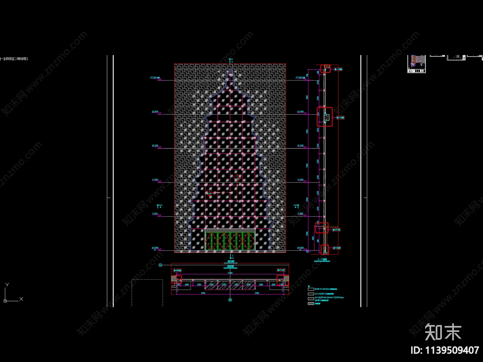 奥特莱斯幕墙工程cad施工图下载【ID:1139509407】