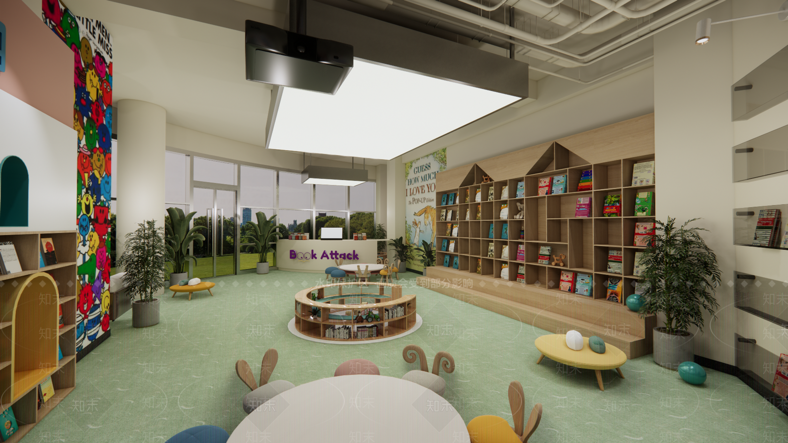 现代儿童图书馆SU模型下载【ID:1139511001】