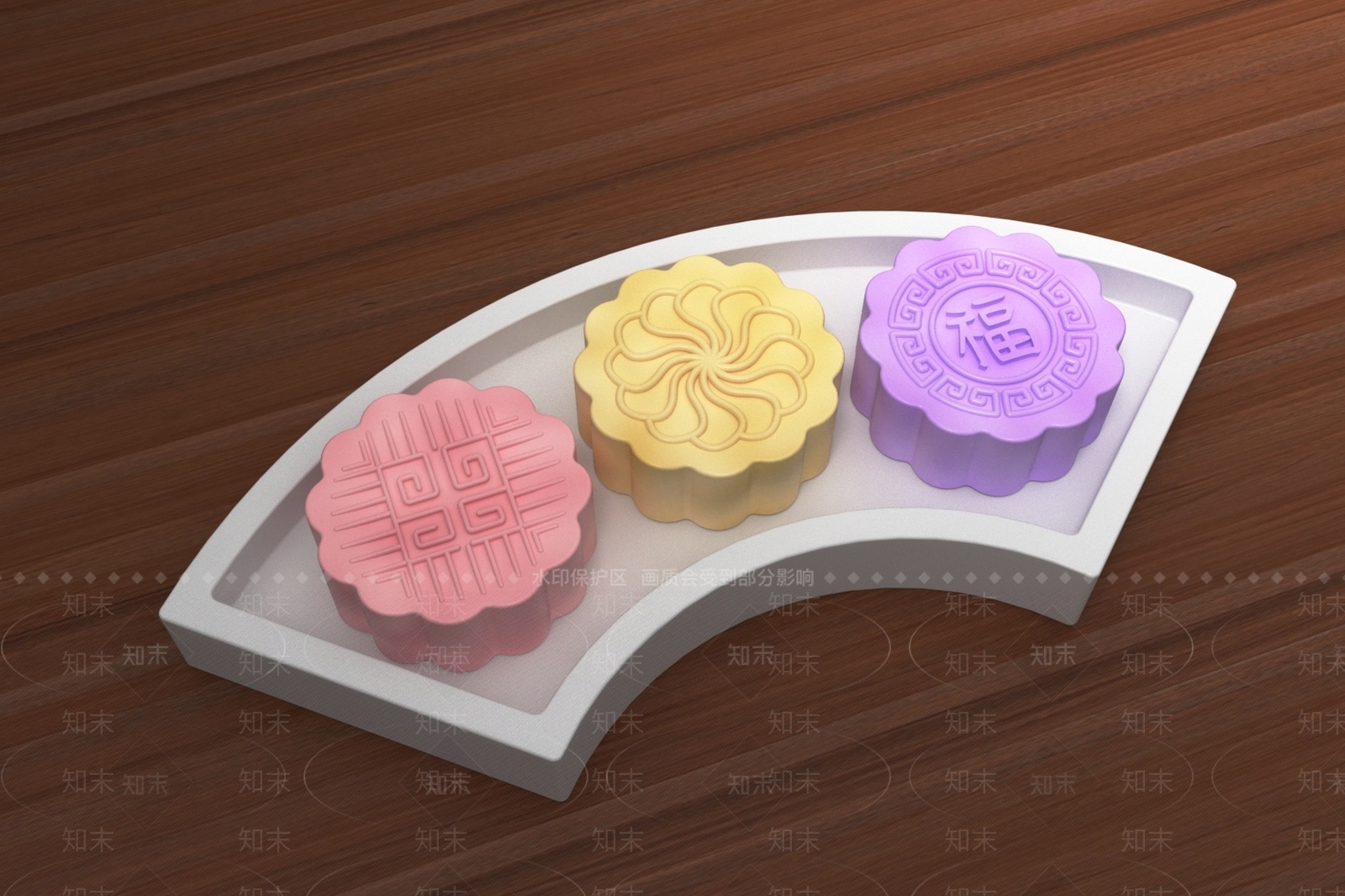 彩色月饼3D模型下载【ID:1139514906】