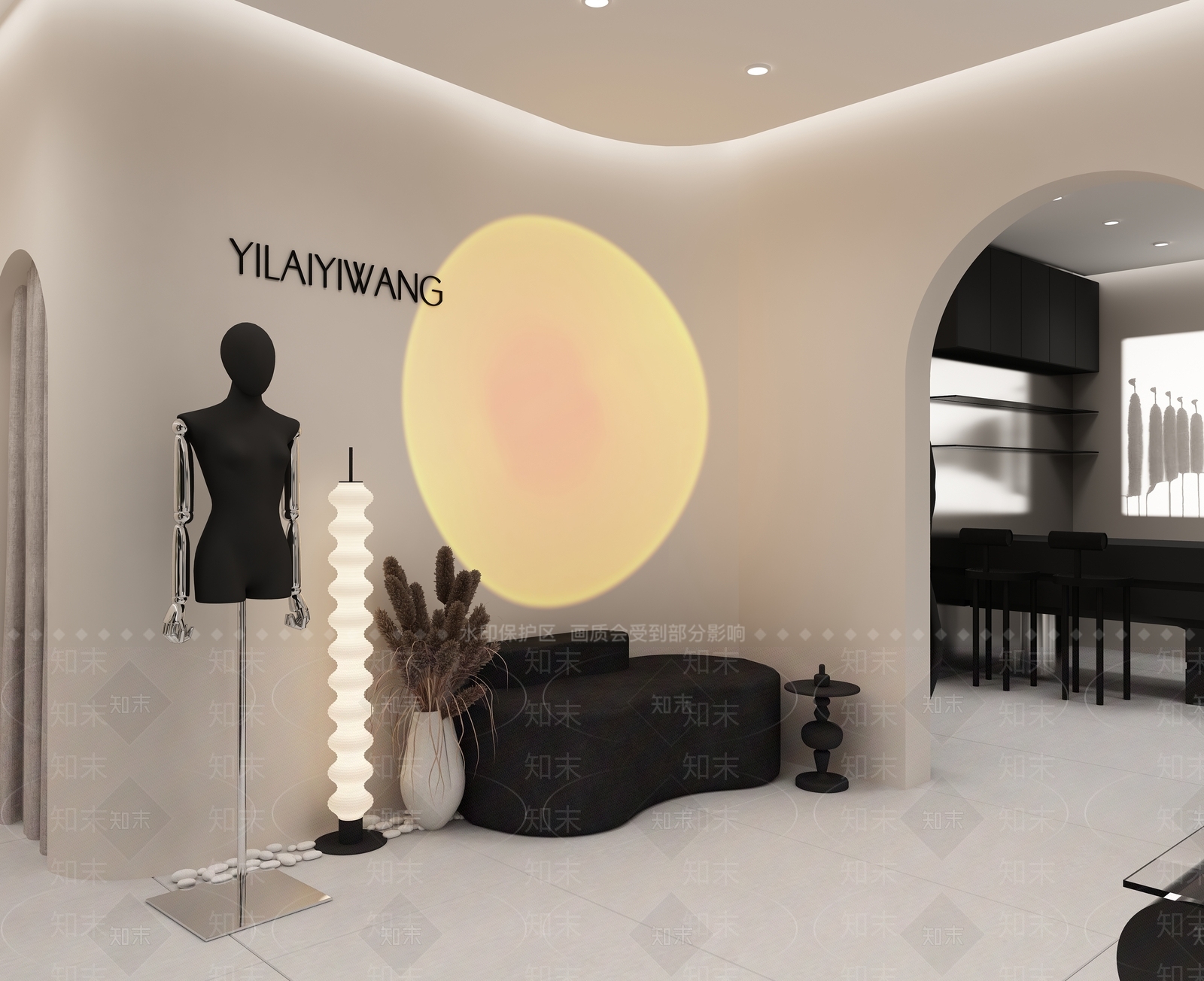 现代黑色系服装鞋店3D模型下载【ID:1139517780】