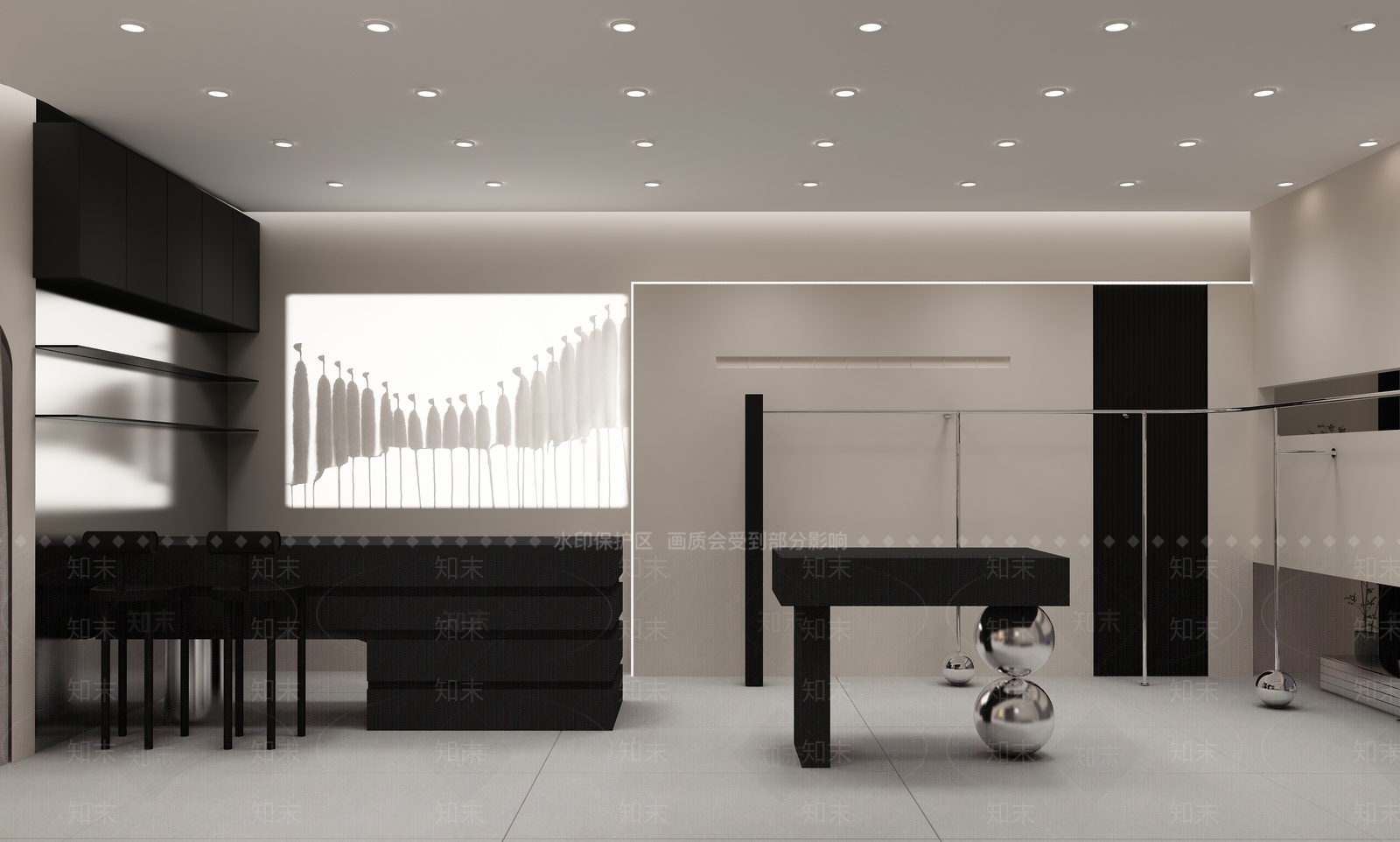 现代黑色系服装鞋店3D模型下载【ID:1139517780】