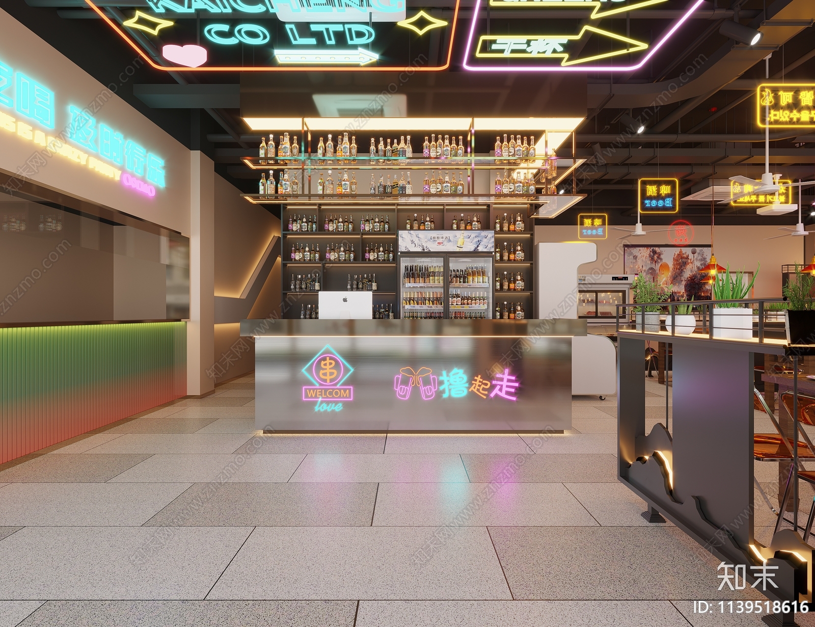 现代烧烤店3D模型下载【ID:1139518616】