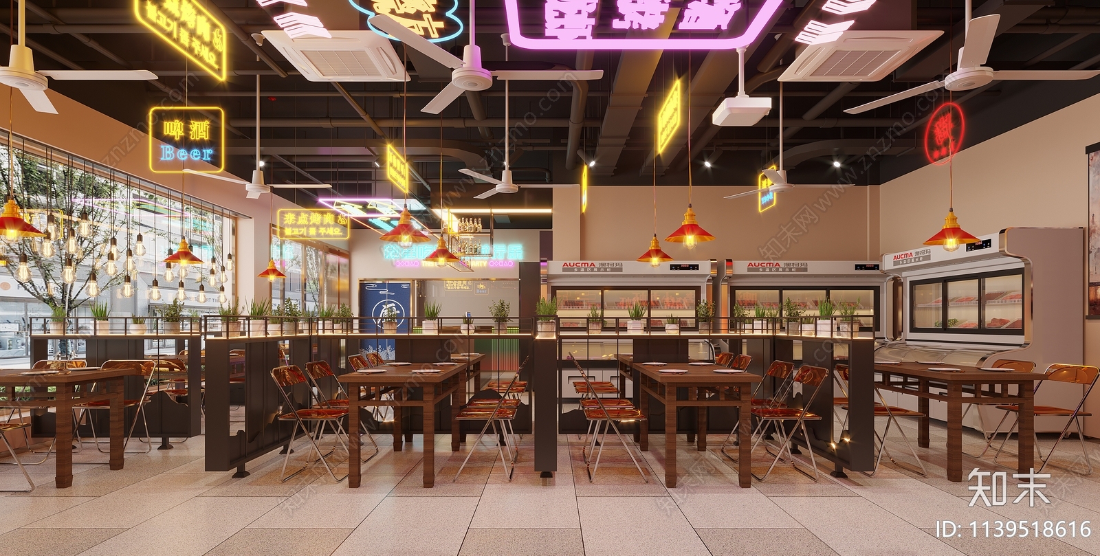 现代烧烤店3D模型下载【ID:1139518616】