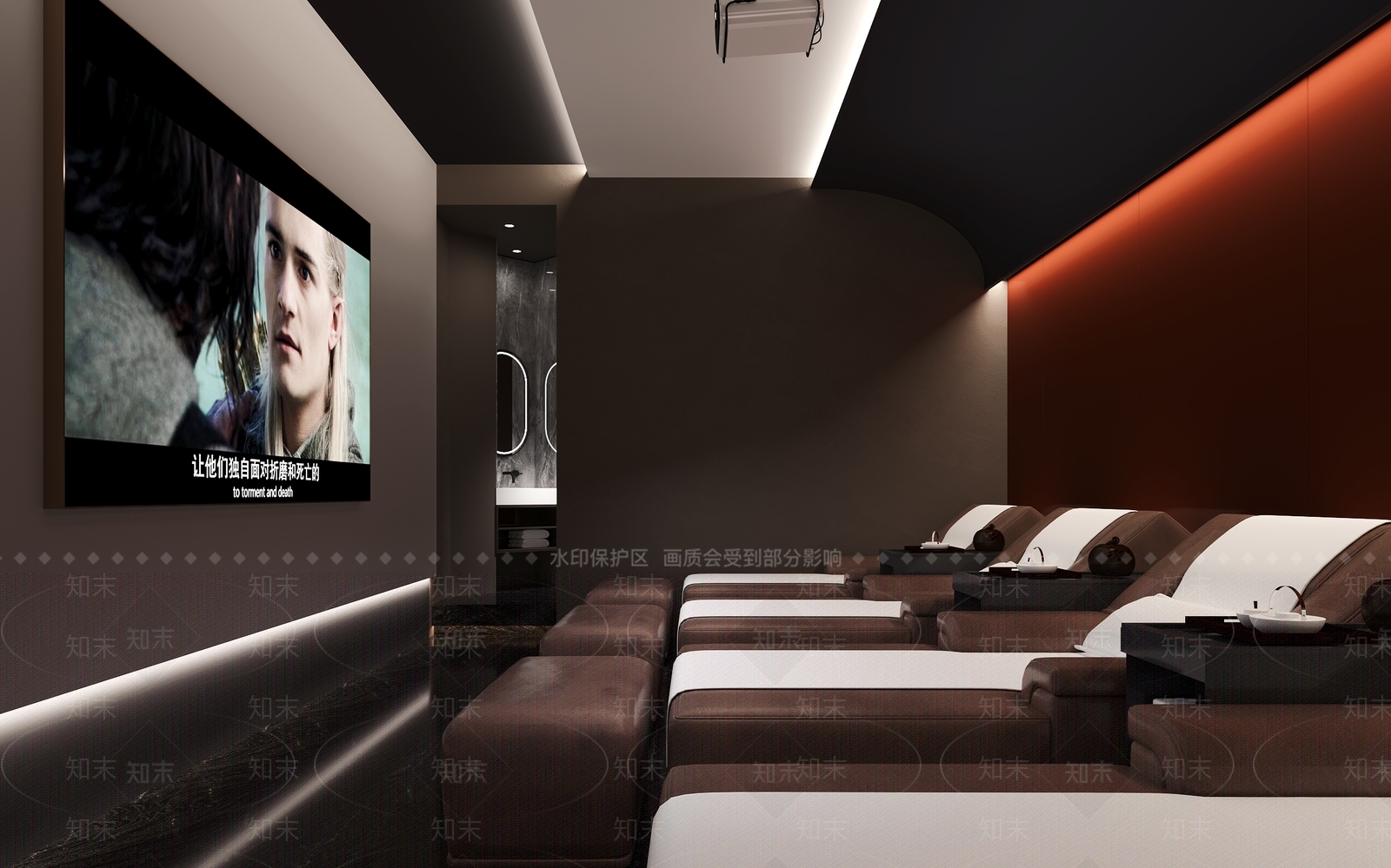 现代暗黑风美容SPA店包间3D模型下载【ID:1139519994】