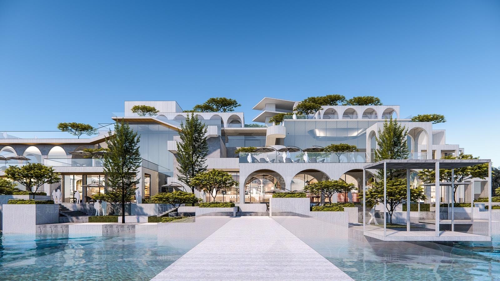 现代滨水商业多层SU模型下载【ID:1139520149】