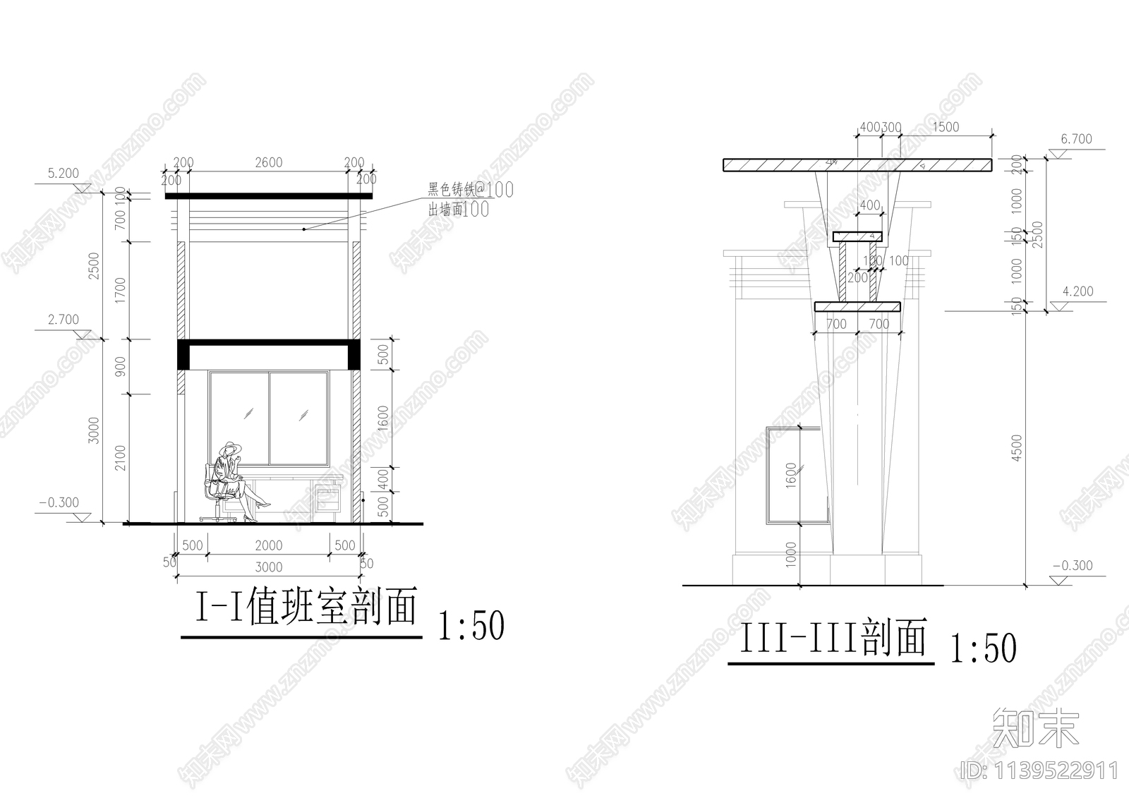 小区大门全套cad施工图下载【ID:1139522911】