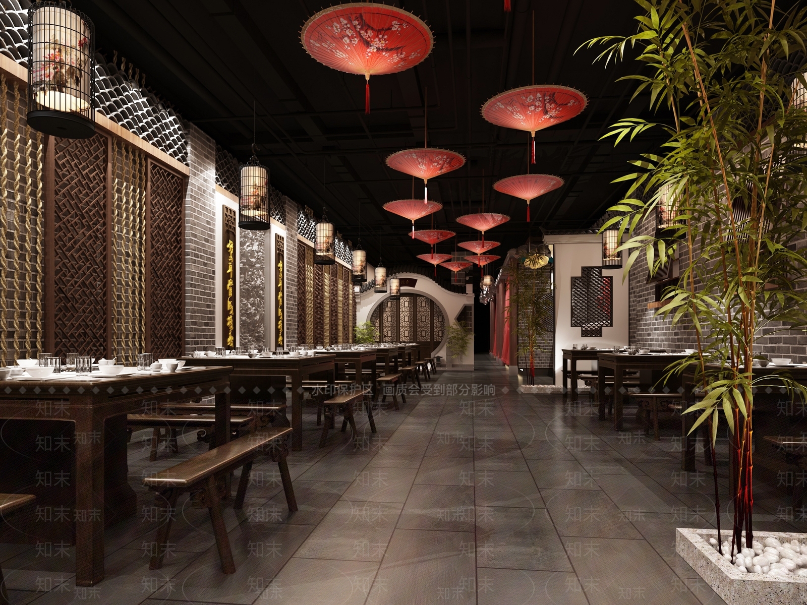 新中式火锅店3D模型下载【ID:1139523908】