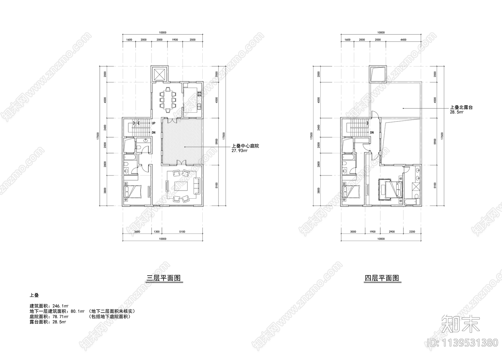 多层叠墅户型图施工图下载【ID:1139531380】