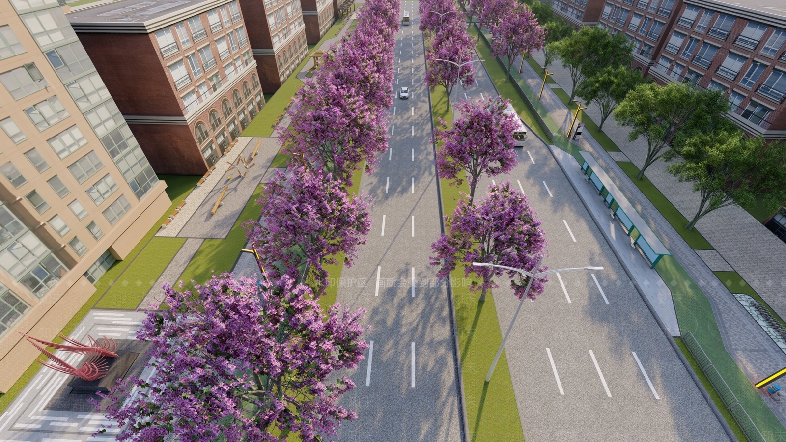 现代城市道路SU模型下载【ID:1139532527】