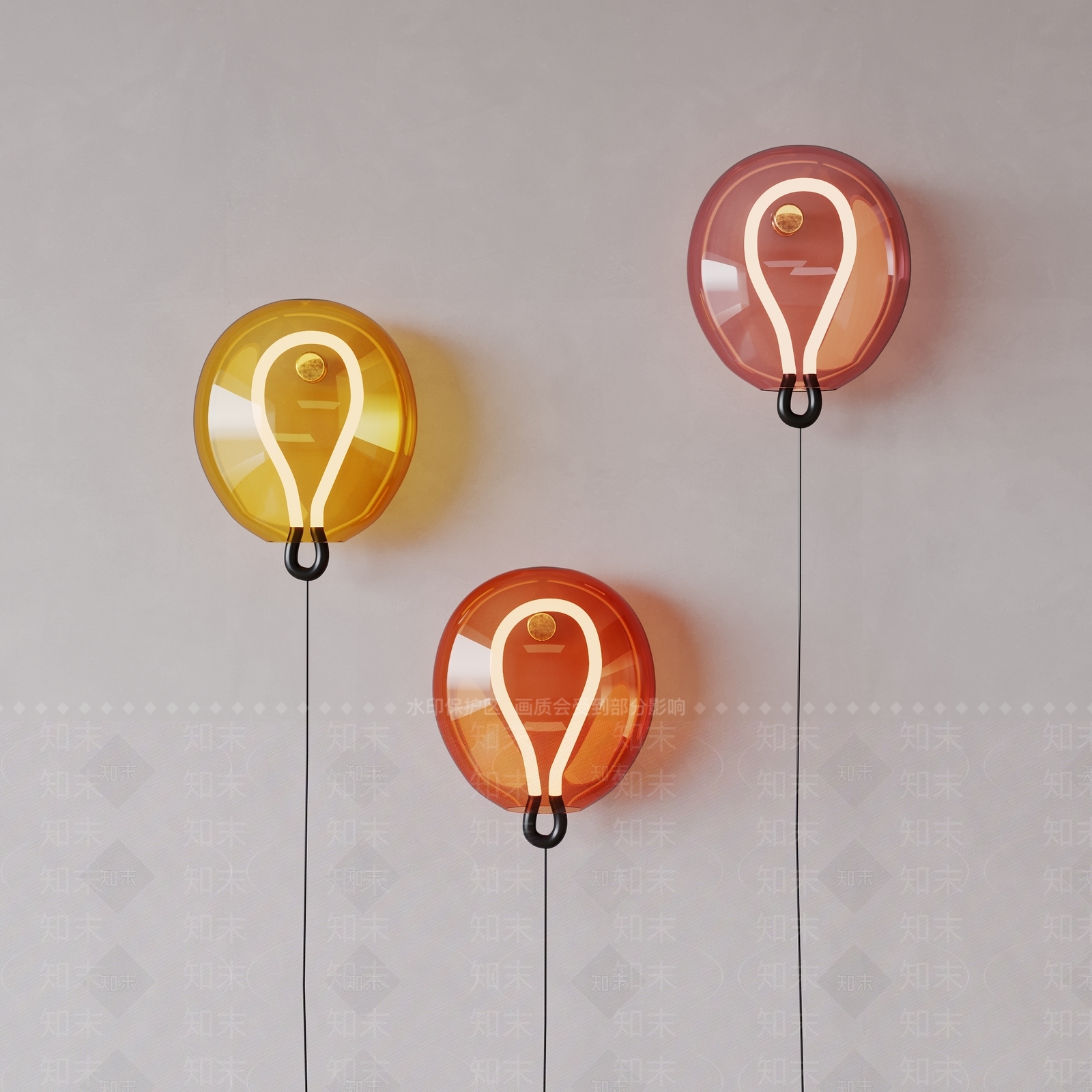 现代气球壁灯3D模型下载【ID:1139534083】