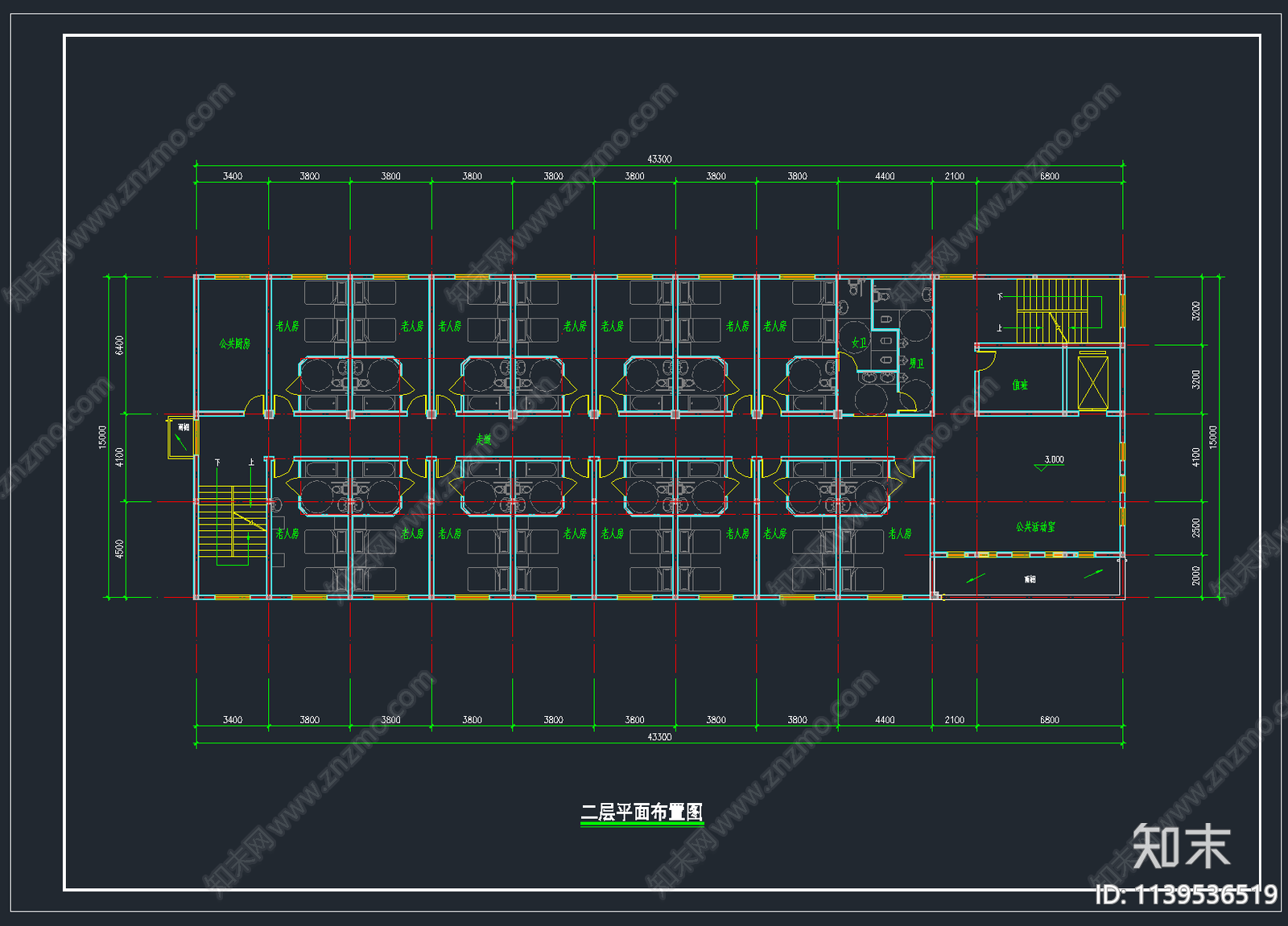 精选养老院建筑cad施工图下载【ID:1139536519】