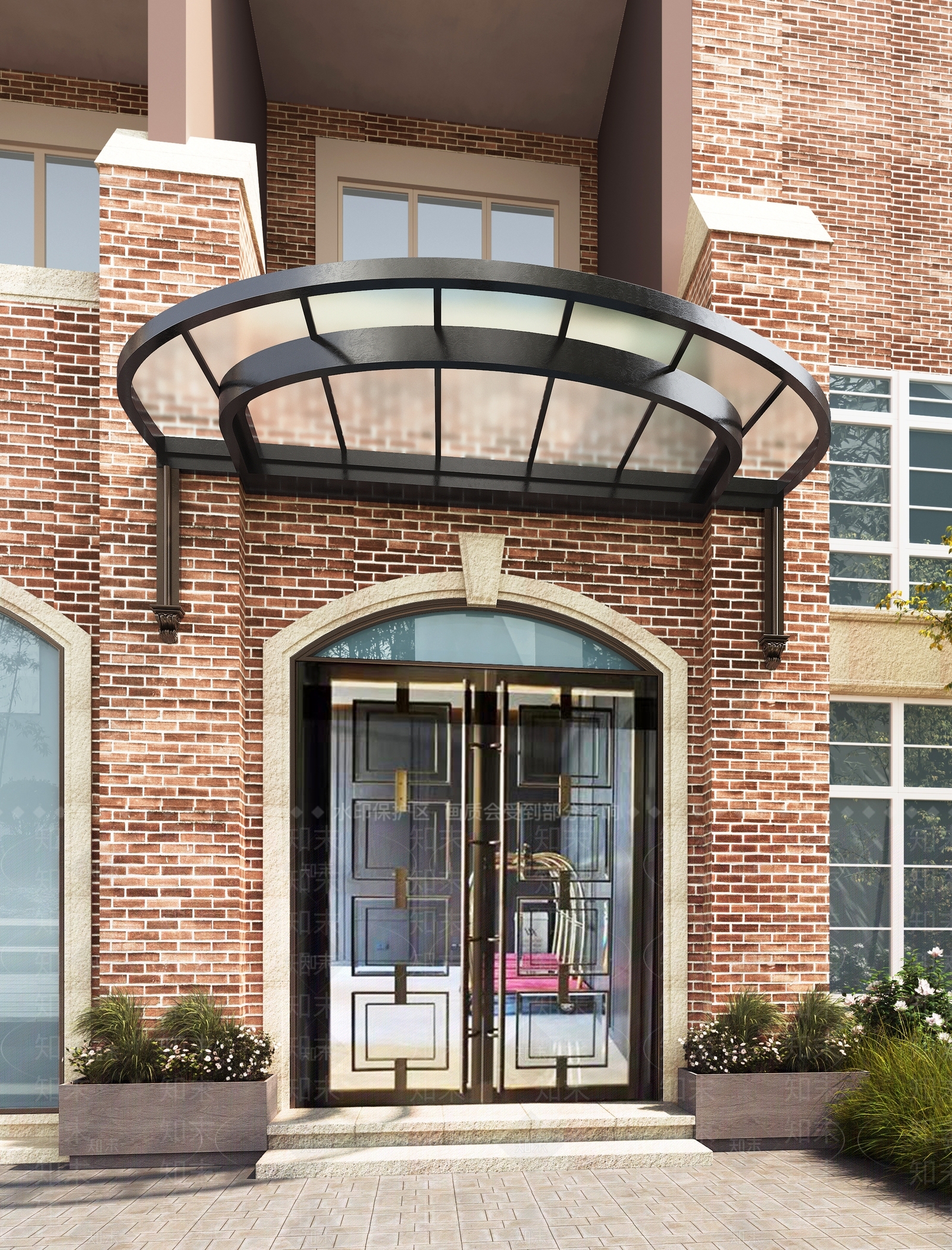 别墅雨棚3D模型下载【ID:1139536629】