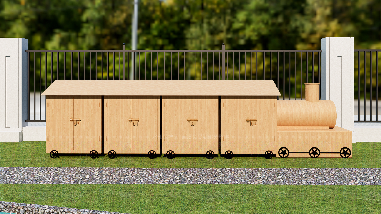 现代幼儿园户外储物柜SU模型下载【ID:1139536953】