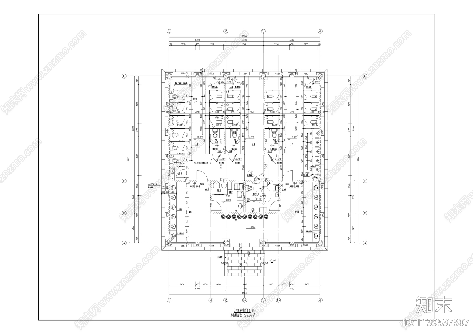 仿古风情街建筑cad施工图下载【ID:1139537307】