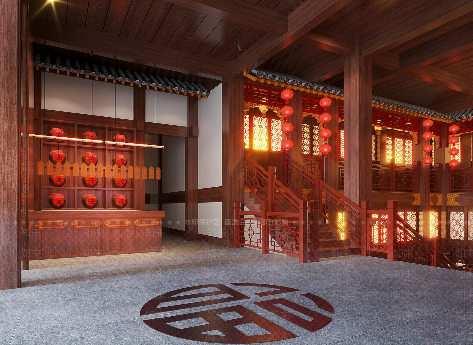 中式茶餐厅3D模型下载【ID:1139538193】