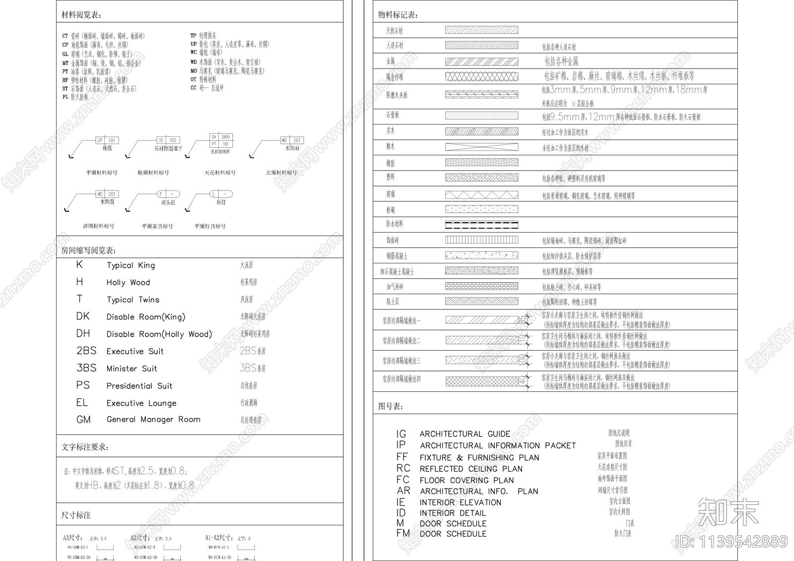 喜来登酒店目录材料设计说明cad施工图下载【ID:1139542889】