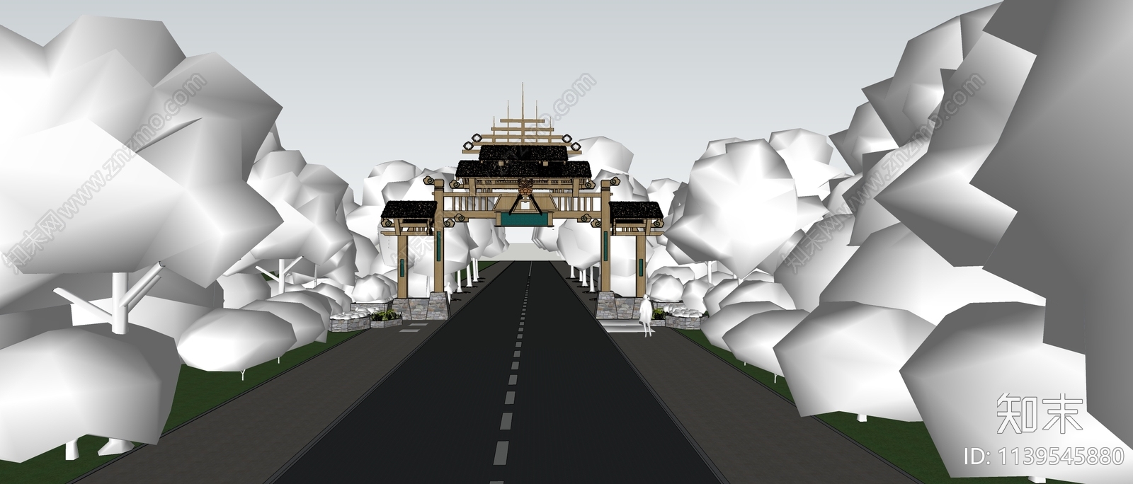 现代牌坊牌楼SU模型下载【ID:1139545880】