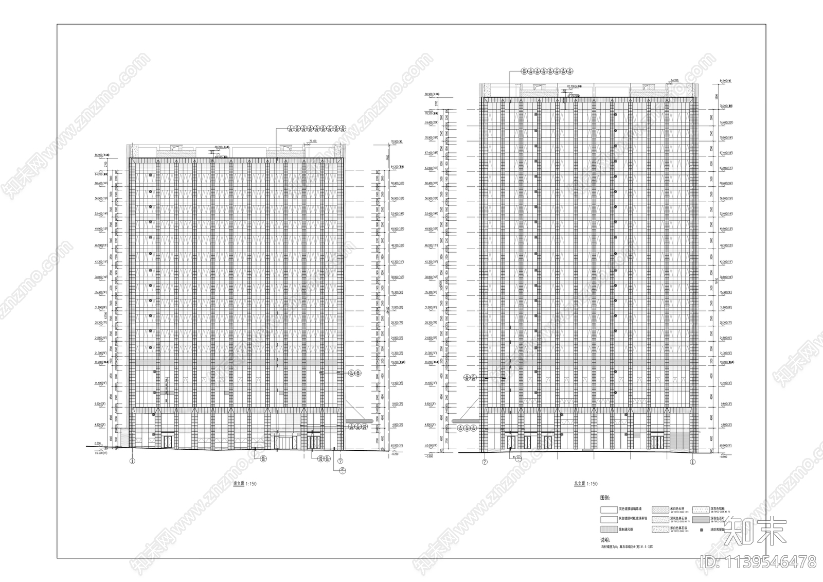 金隅大成时代都汇住宅建筑cad施工图下载【ID:1139546478】